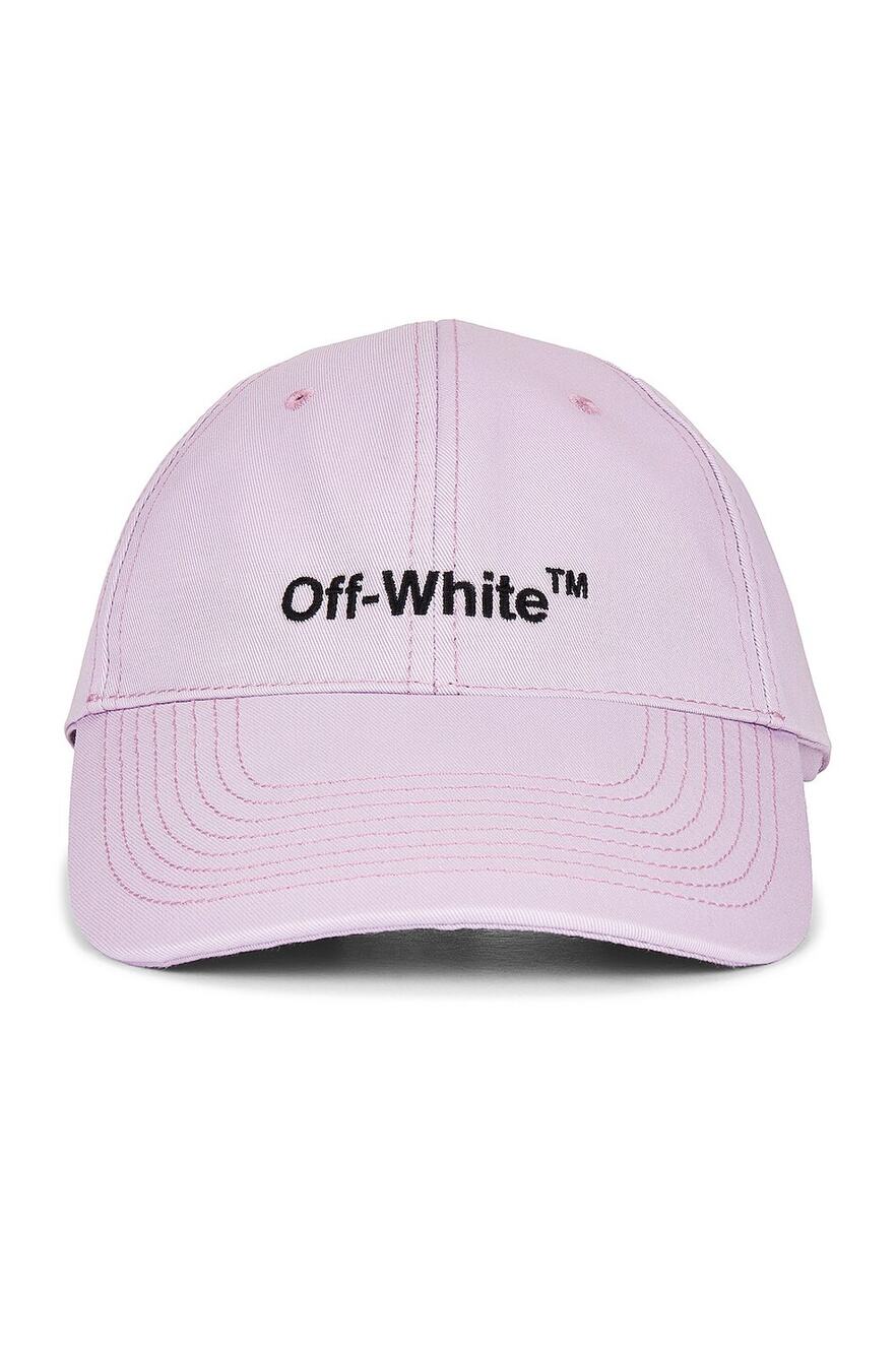 Off-White Embroidered Lilac Helvetica Logo Baseball Hat